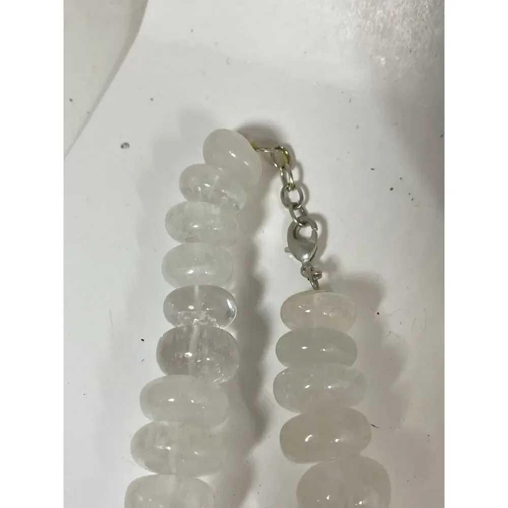 Natural White Moonstone Beaded Necklace - Picture 6 of 8